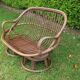 Banquette en rotin deux places, vintage