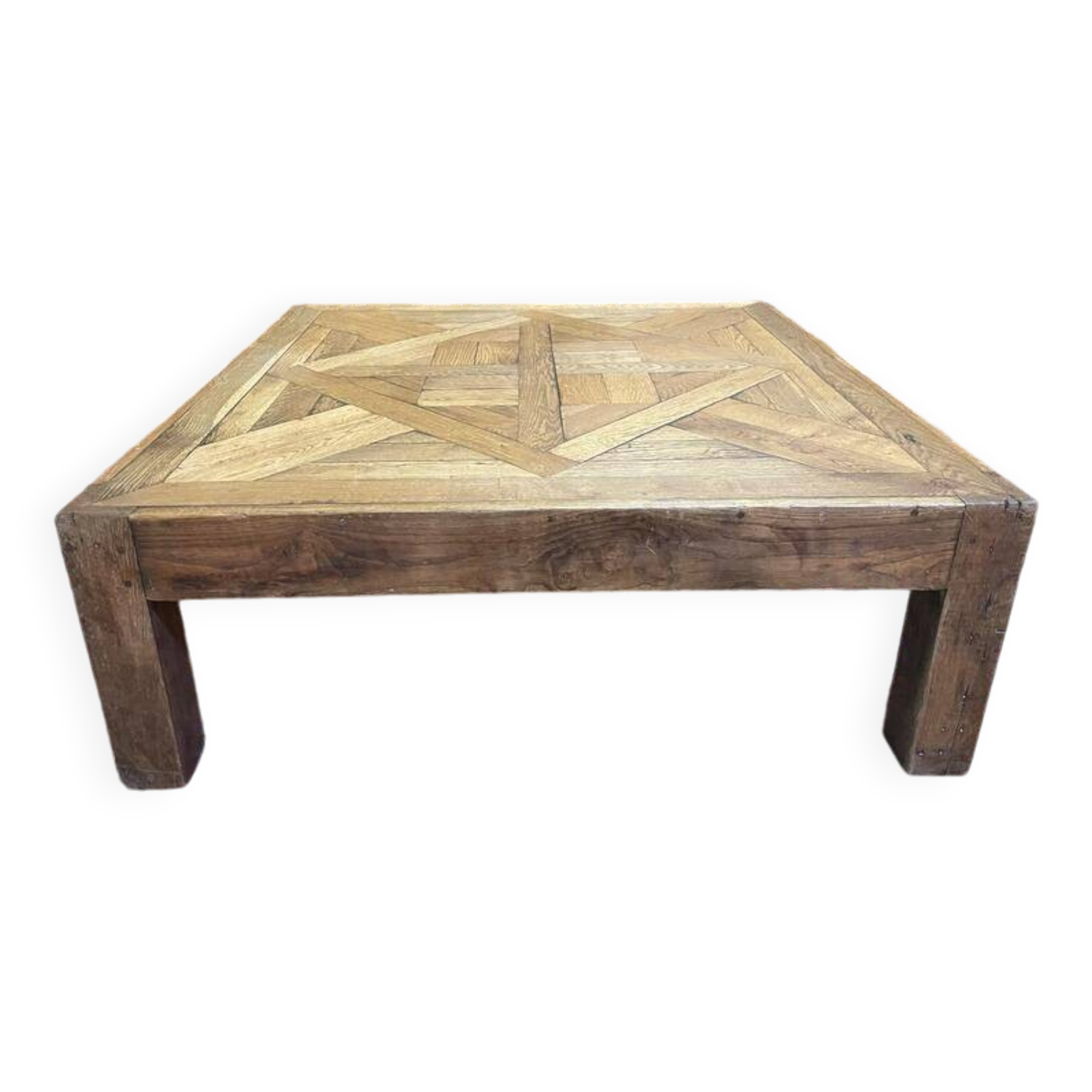 Solid oak parquet coffee table