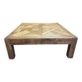 Solid oak parquet coffee table