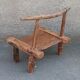Antique wooden stool. Baoulé African art from Ivory Coast.