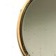 Antique Beveled Mirror with Metal frame Gold colored brass 14 cm diameter
