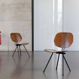 PAIR FOLDING-CHAIRS S88 BY OSVALDO BORSANI FOR TECNO