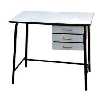 Desk of the 50s /60s in formica base metal tubes 3 drawers
