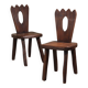 Pair of brutalist chairs in solid elm