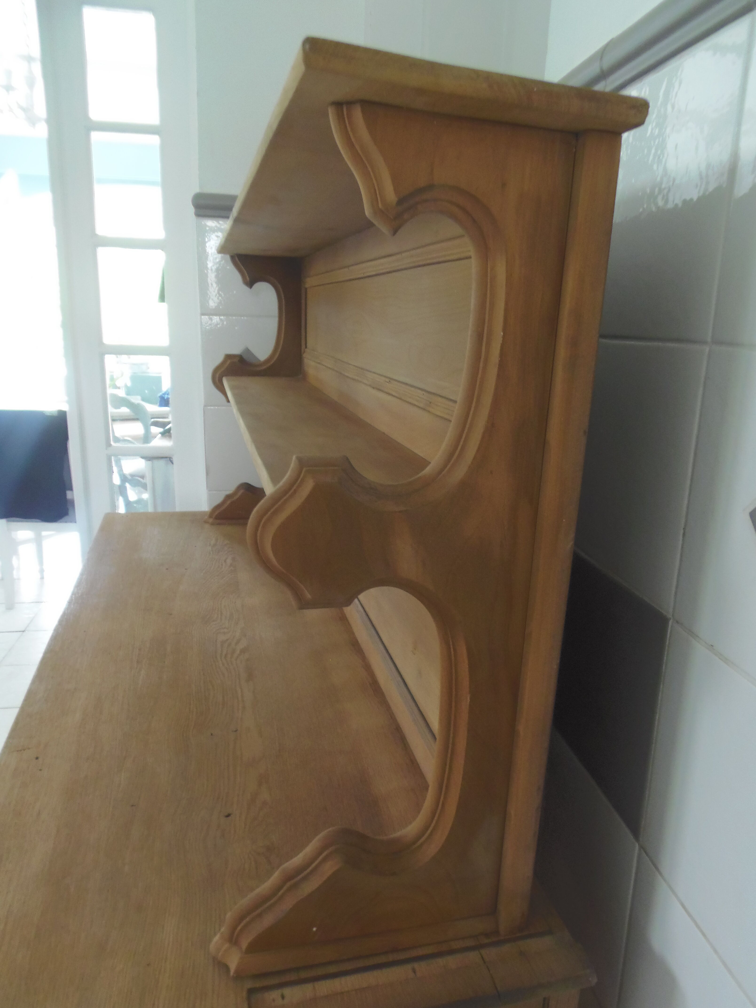 Furniture of trade, vintage service the bottom in oak the top in walnut.