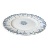 Plat rond vintage Terre de fer LUNEVILLE modèle "NINA" Made in France