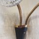 Articulated double light wall sconces in brass and glass - mid 20th century.