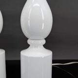 Pair of white lamps by Philippe Capelle, France, Circa 1970