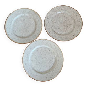 Set of 3 stoneware dessert plates Tulowice 1970