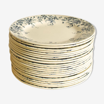 Set de 22 assiettes plates Terre de Fer