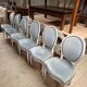 Set of 6 Louis XVI style patinated medallion chairs.