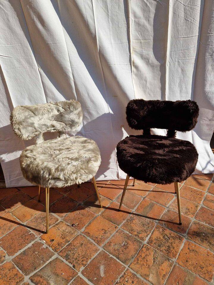 Vintage moumoute Pelfran chairs