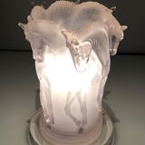 Plexiglass horse lamp in the style of Lalique.
