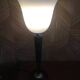 Black lacquered wood and white opaline lamp