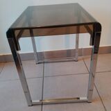 X2 Vintage 1970s smoked acrylic plexiglass side tables