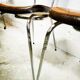 Pair of chrome and skai chairs