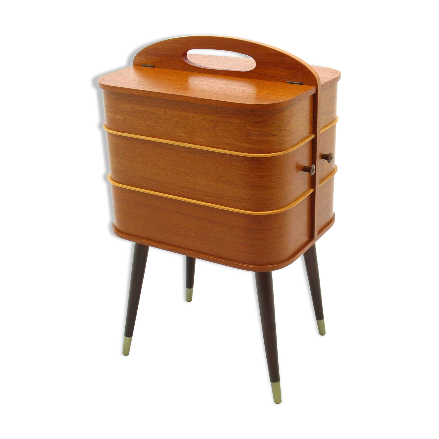 Coffre de rangement danois en contreplaqué, années 1970