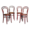 4 chaises bistrot n°14 Fischel années 20