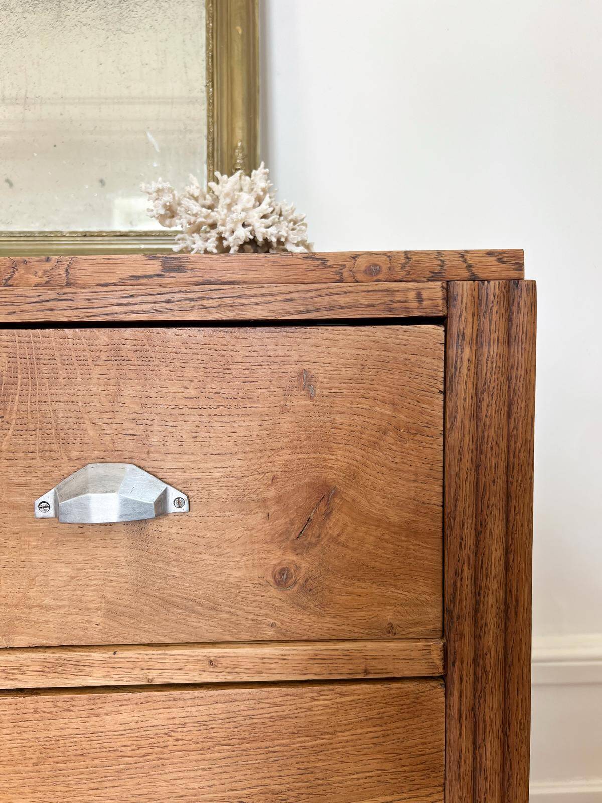 Art Deco chest of drawers in solid oak