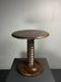 Midcentury brutalist wood turned side table, Charles Dudouyt style, 1950s