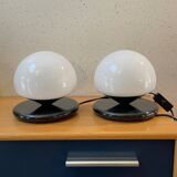 Lampes champignon verre et marbre