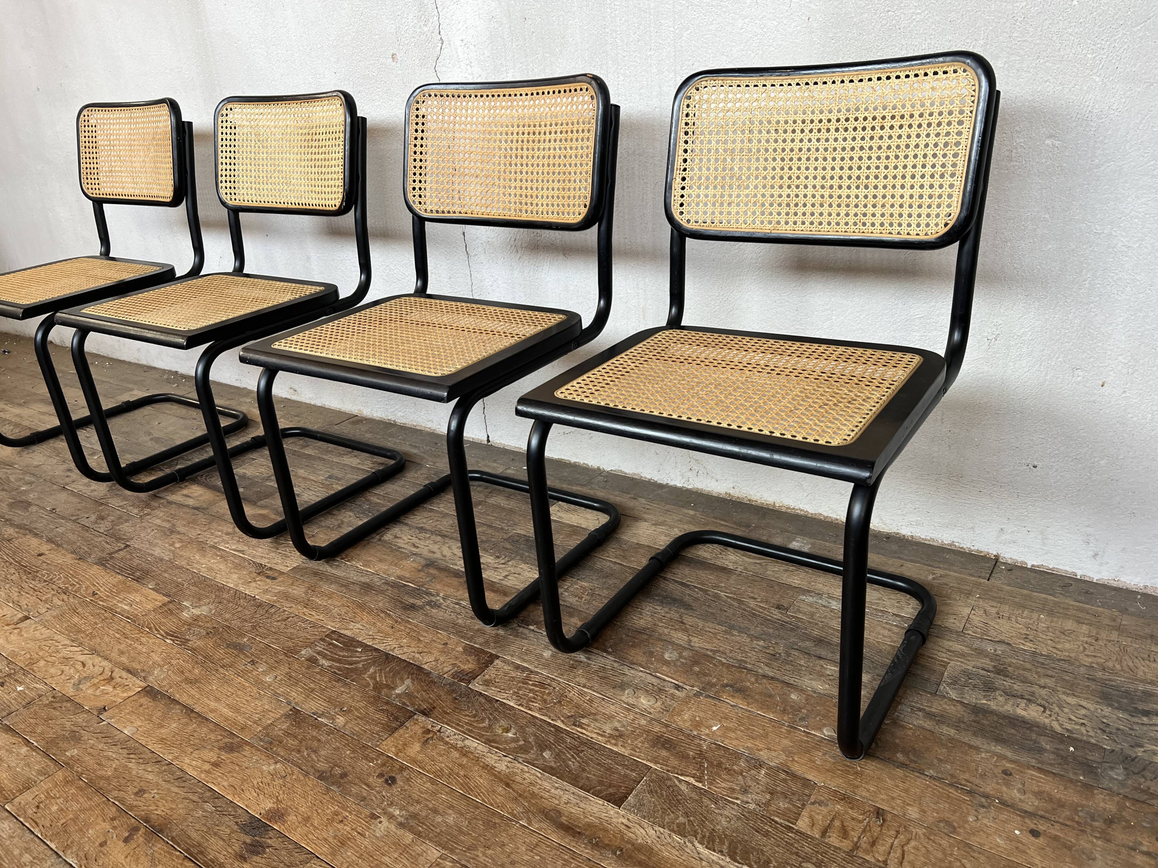 Series of 4 chairs b32 Marcel Breuer 1970