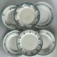 Lot 6 blue and green ironstone plates, antique French earthenware.