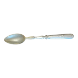 Old service spoon of alapaca and antler