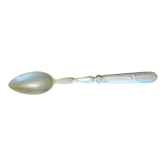 Old service spoon of alapaca and antler