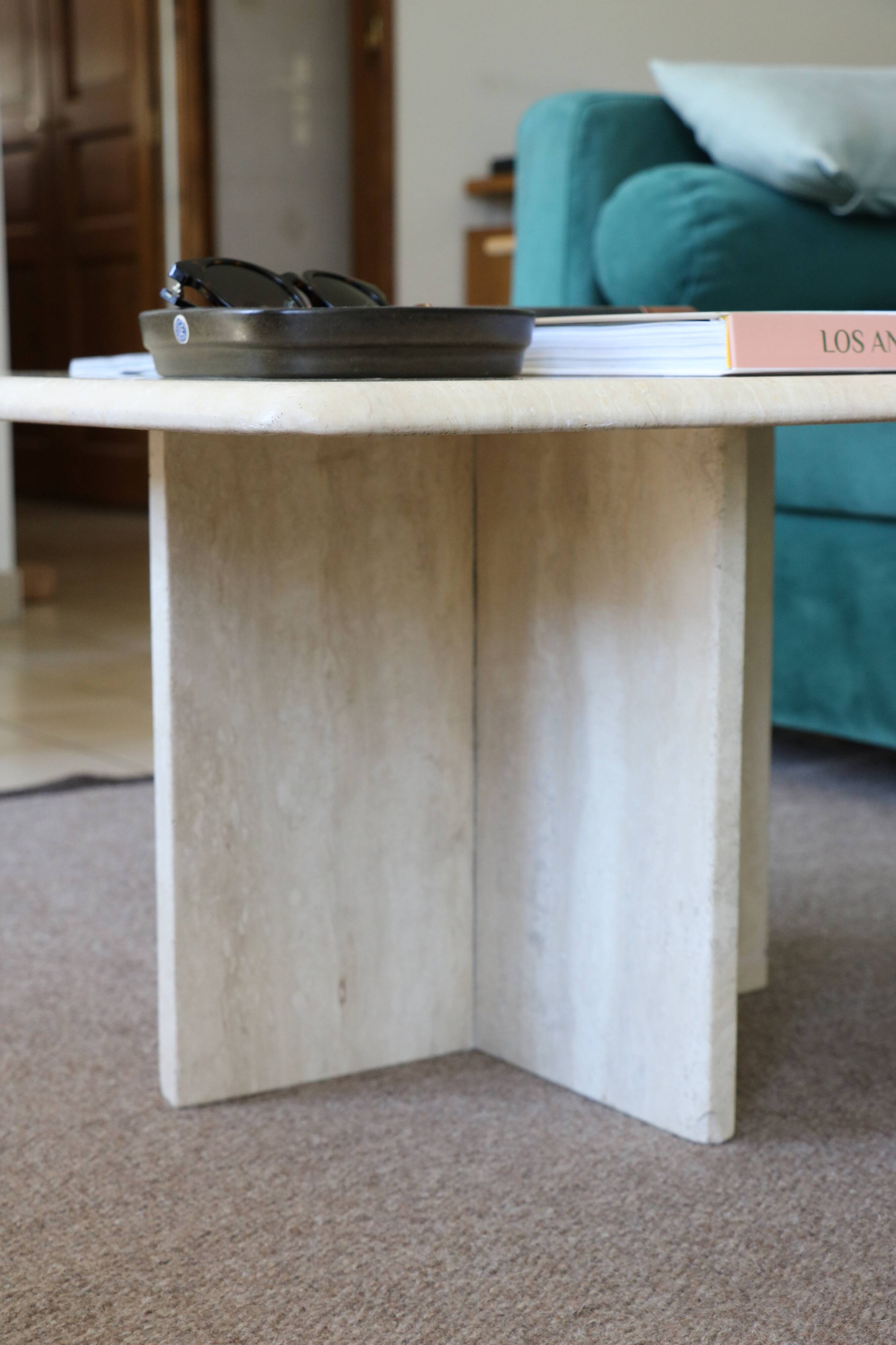 Italian travertine coffee table, 1970