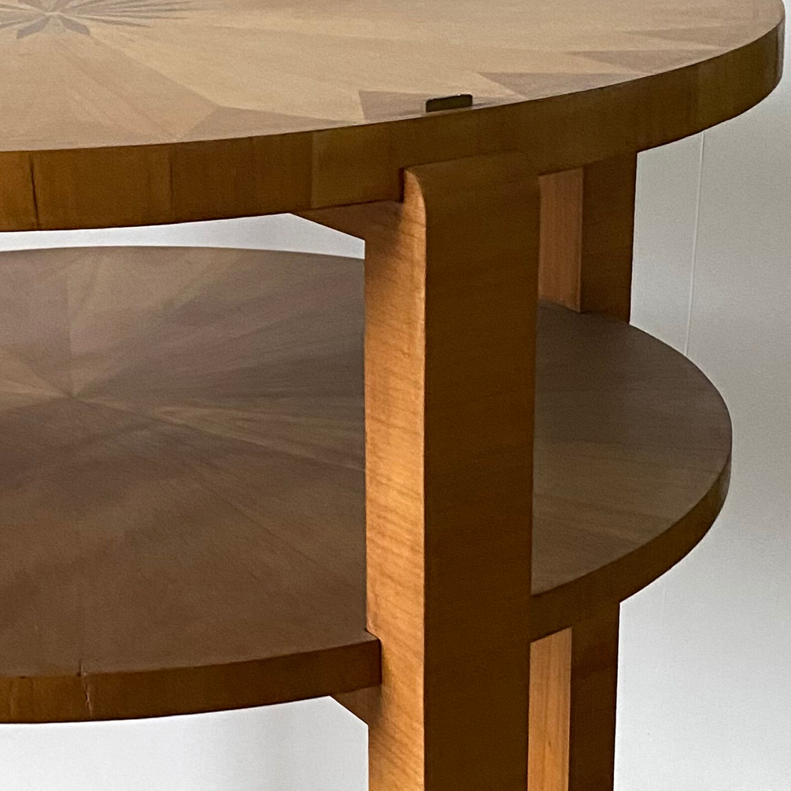 Art deco period occasional table with fruit wood inlay, france, 1930s