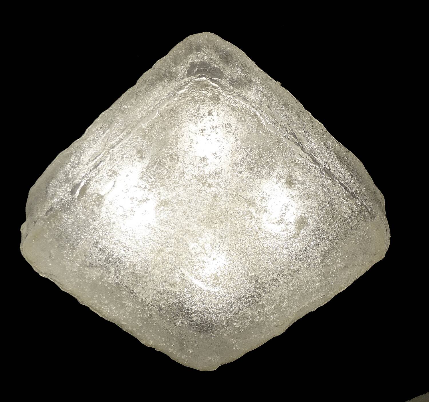 Vintage Brutalist Glass Ceiling Light