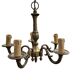 5-arm chandelier + 4 wall sconces MD bronze Louis XV style