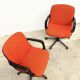 Visitor chair Charles Pollock for Comforto — orange wool, 1970s