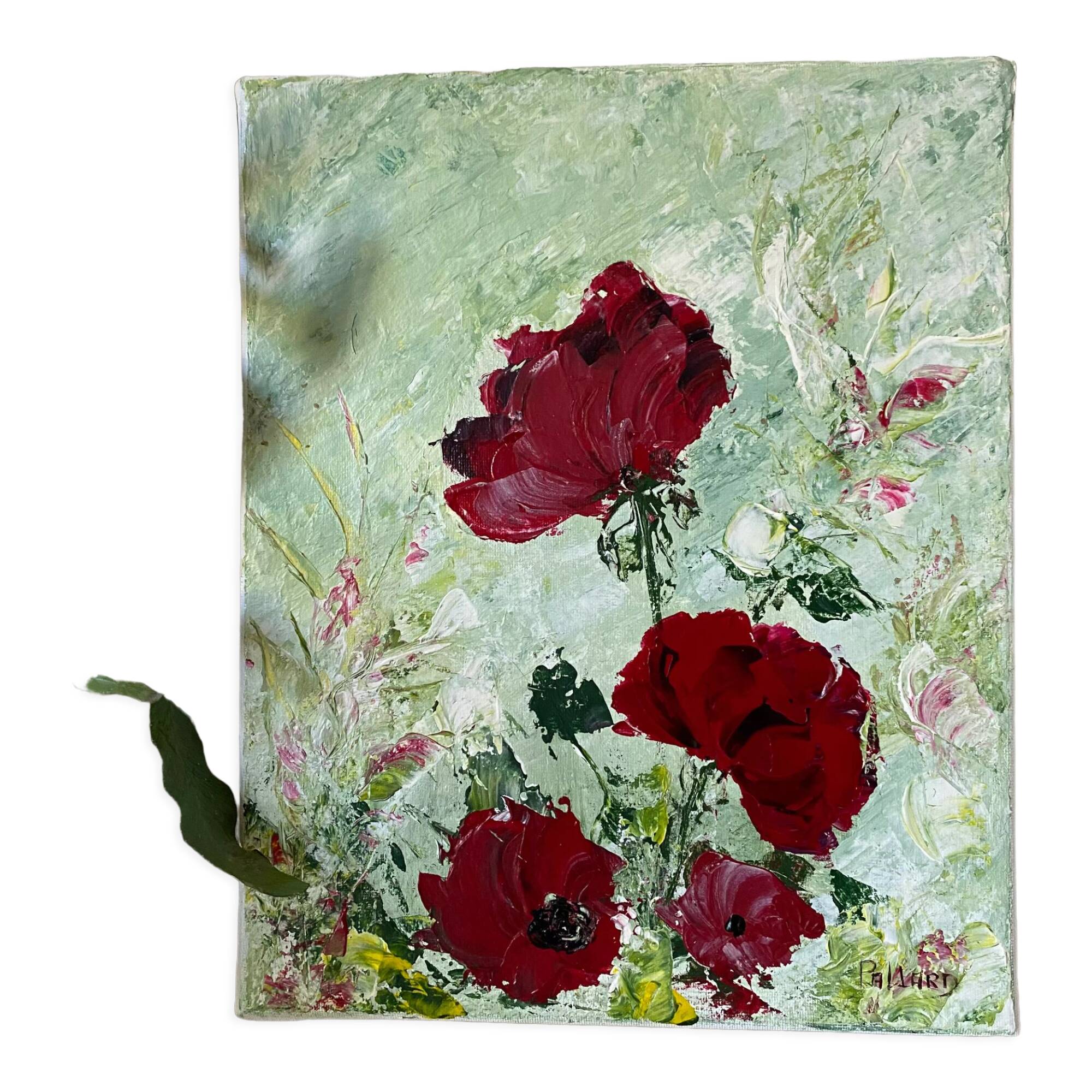 Oil on canvas flowers