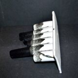 Vase soliflore vintage en céramique noir et blanc - porte-pinceaux