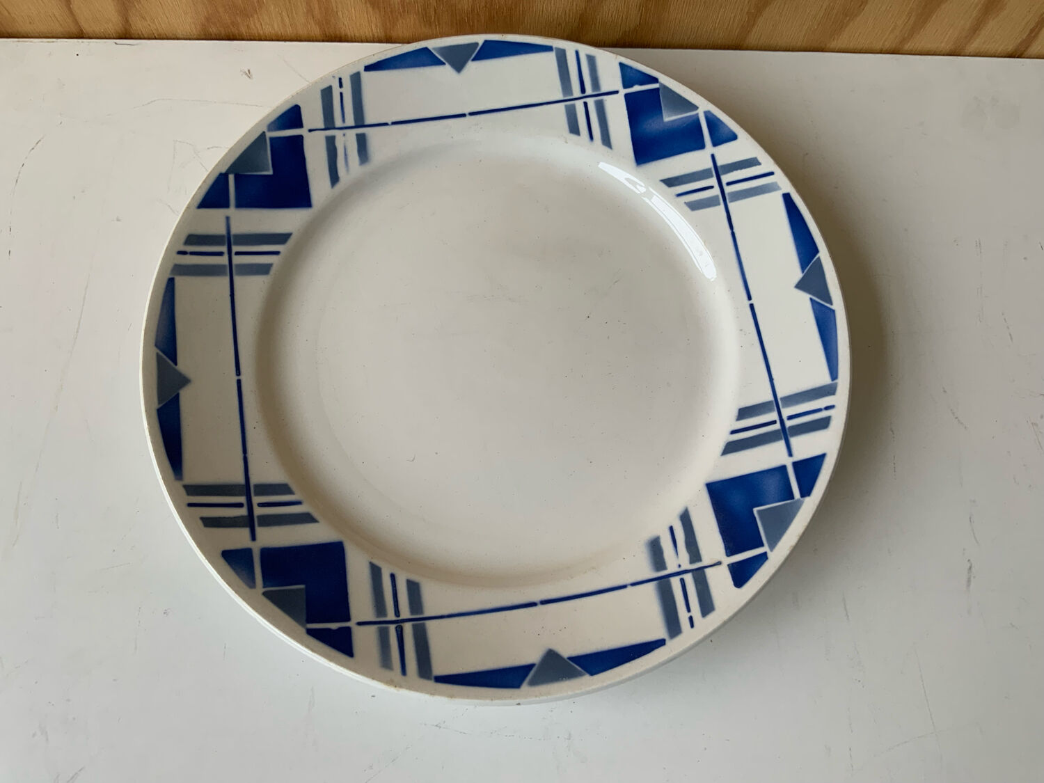 Blue art deco dish Selency x Monoprix Croisé Laroche