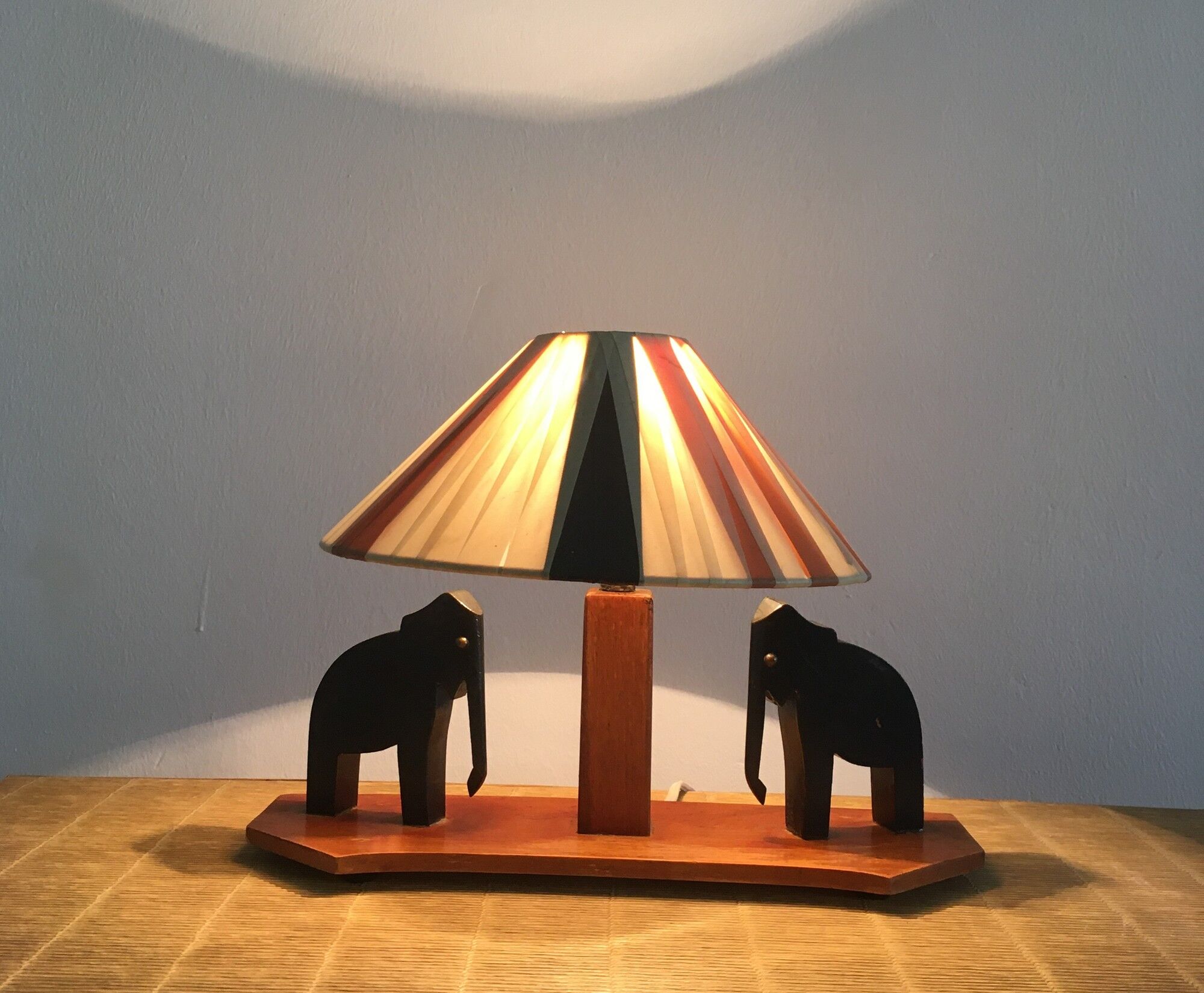 Vintage wooden lamp 50s