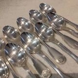 11 silver plated dessert spoons, Christofle Vendome, 17.1 cm