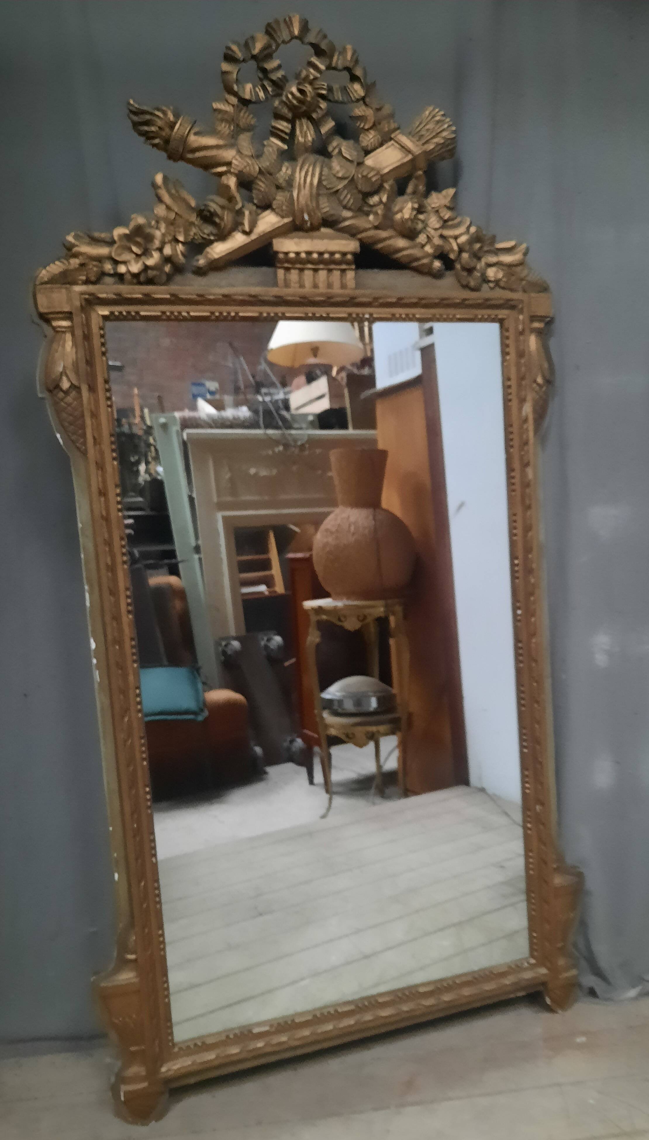 Louis XVI style golden mirror