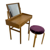 Teak vanity table with mirror, Denmark 1960