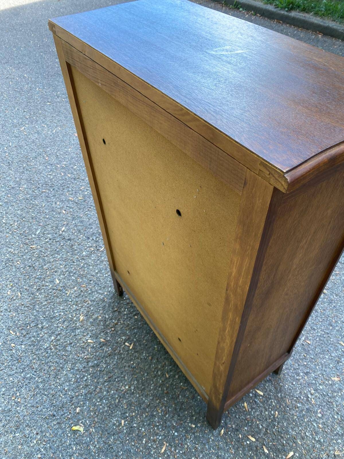 Vintage wooden shoe cabinet in Louis XV bibus style 1950.