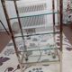 Glass and brass shelf on wheels