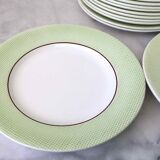 Set 12 flat plates Salins earthenware