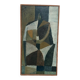 Original Swedish Oil on Canvas – "Abstrakt Komposition" by Hans Fritzdorf (1927–1990) – Vintage and Framed – 71 × 38 cm (28" × 15")