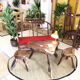 Art Deco rattan bench