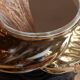 Black and gold Italian ceramic head vase signed Behreno