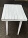 Vintage white wooden kitchen table with drawer from the 19th century.