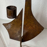 Large brutalist wrought iron chandelier, 1970s