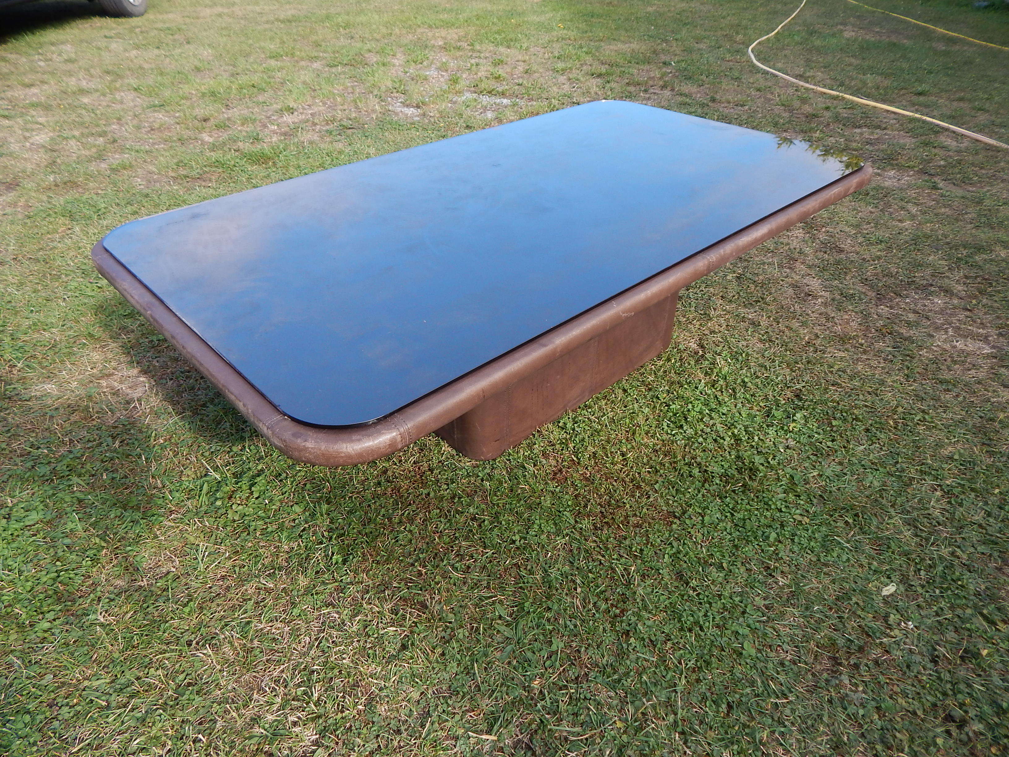 Leather rectangle coffee table by De Sede 1980
